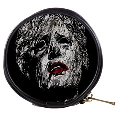 Creepy Head Sculpture Artwork Mini Makeup Bag by dflcprintsclothing