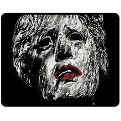 Creepy Head Sculpture Artwork Fleece Blanket (medium)  by dflcprintsclothing