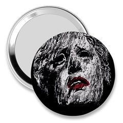 Creepy Head Sculpture Artwork 3  Handbag Mirrors