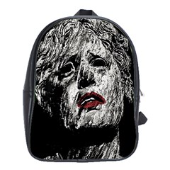 Creepy Head Sculpture Artwork School Bag (xl) by dflcprintsclothing