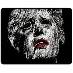 Creepy Head Sculpture Artwork Double Sided Fleece Blanket (medium)  by dflcprintsclothing