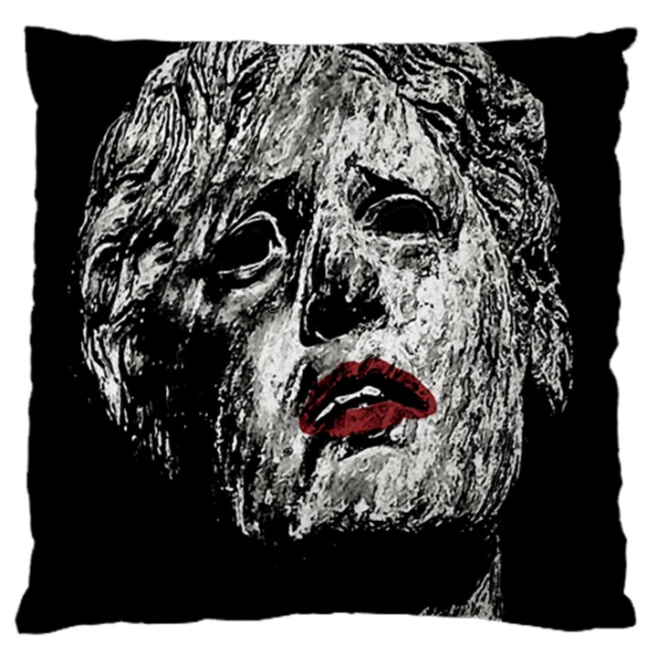 Creepy Head Sculpture Artwork Large Flano Cushion Case (One Side)