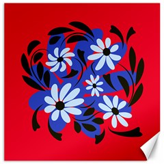 Folk Flowers Floral Art Print Canvas 20  X 20  by Eskimos