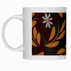 Folk Flowers Pattern Floral Surface Design White Mugs by Eskimos