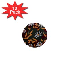 Folk Flowers Pattern Floral Surface Design 1  Mini Magnet (10 Pack)  by Eskimos