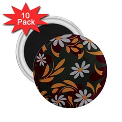 Folk Flowers Pattern Floral Surface Design 2 25  Magnets (10 Pack)  by Eskimos