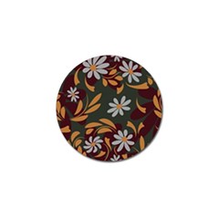 Folk Flowers Pattern Floral Surface Design Golf Ball Marker by Eskimos