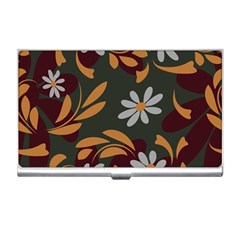 Folk Flowers Pattern Floral Surface Design Business Card Holder by Eskimos