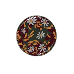 Folk Flowers Pattern Floral Surface Design Hat Clip Ball Marker by Eskimos