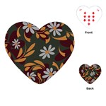 Folk flowers pattern Floral surface design Playing Cards Single Design (Heart) Front