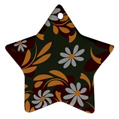 Folk Flowers Pattern Floral Surface Design Star Ornament (two Sides) by Eskimos