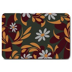 Folk Flowers Pattern Floral Surface Design Large Doormat  by Eskimos