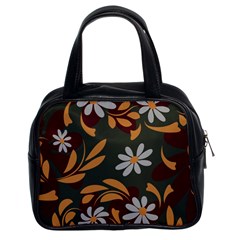 Folk Flowers Pattern Floral Surface Design Classic Handbag (two Sides)