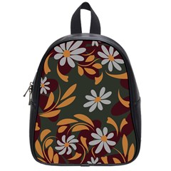 Folk Flowers Pattern Floral Surface Design School Bag (small) by Eskimos