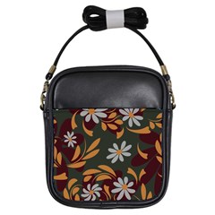 Folk Flowers Pattern Floral Surface Design Girls Sling Bag by Eskimos