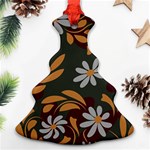 Folk flowers pattern Floral surface design Christmas Tree Ornament (Two Sides) Front