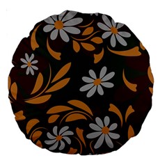 Folk Flowers Pattern Floral Surface Design Large 18  Premium Round Cushions by Eskimos