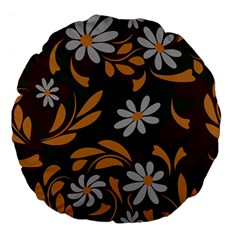 Folk Flowers Pattern Floral Surface Design Large 18  Premium Flano Round Cushions by Eskimos