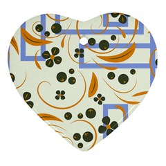 Folk flowers pattern Floral surface design Ornament (Heart)