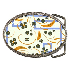 Folk flowers pattern Floral surface design Belt Buckles