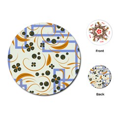 Folk flowers pattern Floral surface design Playing Cards Single Design (Round)