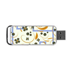 Folk flowers pattern Floral surface design Portable USB Flash (Two Sides)