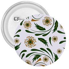 Folk flowers pattern Floral surface design 3  Buttons