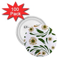 Folk Flowers Pattern Floral Surface Design 1 75  Buttons (100 Pack)  by Eskimos