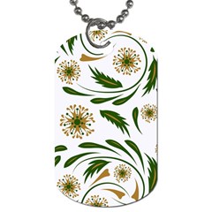 Folk flowers pattern Floral surface design Dog Tag (One Side)