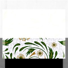 Folk Flowers Pattern Floral Surface Design Rectangular Jigsaw Puzzl by Eskimos