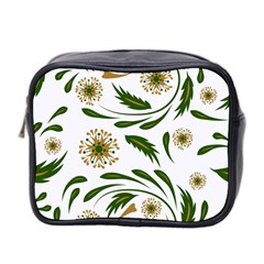 Folk flowers pattern Floral surface design Mini Toiletries Bag (Two Sides)