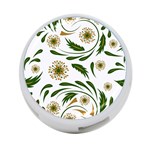 Folk flowers pattern Floral surface design 4-Port USB Hub (One Side) Front