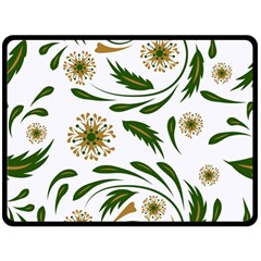 Folk flowers pattern Floral surface design Fleece Blanket (Large) 