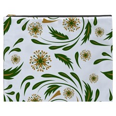 Folk flowers pattern Floral surface design Cosmetic Bag (XXXL)