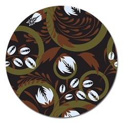 Folk Flowers Pattern Floral Surface Design Magnet 5  (round) by Eskimos