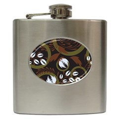 Folk Flowers Pattern Floral Surface Design Hip Flask (6 Oz) by Eskimos