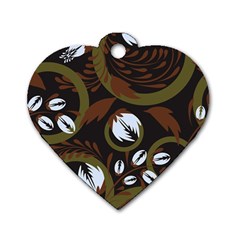 Folk Flowers Pattern Floral Surface Design Dog Tag Heart (one Side) by Eskimos