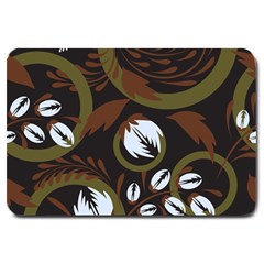 Folk Flowers Pattern Floral Surface Design Large Doormat  by Eskimos