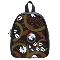 Folk Flowers Pattern Floral Surface Design School Bag (small) by Eskimos