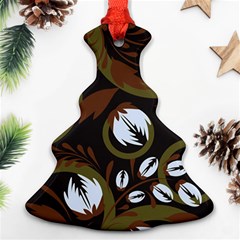 Folk Flowers Pattern Floral Surface Design Christmas Tree Ornament (two Sides) by Eskimos