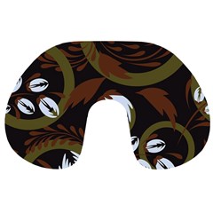 Folk Flowers Pattern Floral Surface Design Travel Neck Pillow by Eskimos