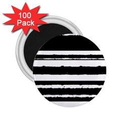 Bandes Abstrait Blanc/noir 2 25  Magnets (100 Pack)  by kcreatif