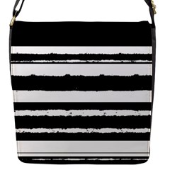 Bandes Abstrait Blanc/noir Flap Closure Messenger Bag (s) by kcreatif