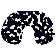 Camouflage Bleu Travel Neck Pillow by kcreatif