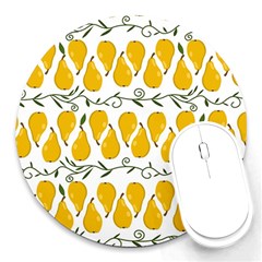 Juicy Yellow Pear Round Mousepads by SychEva