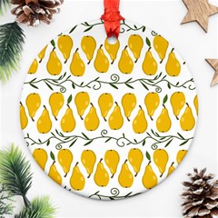 Juicy Yellow Pear Ornament (round) by SychEva