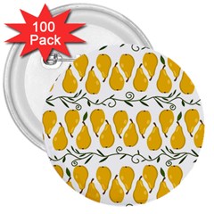 Juicy Yellow Pear 3  Buttons (100 Pack)  by SychEva