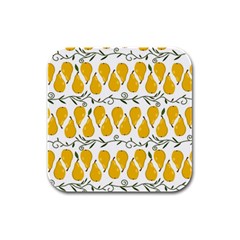 Juicy Yellow Pear Rubber Square Coaster (4 Pack)  by SychEva