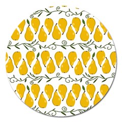 Juicy Yellow Pear Magnet 5  (round) by SychEva