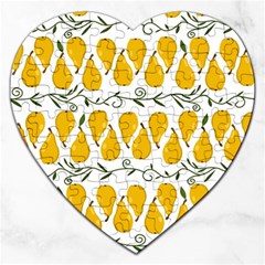 Juicy Yellow Pear Jigsaw Puzzle (heart) by SychEva